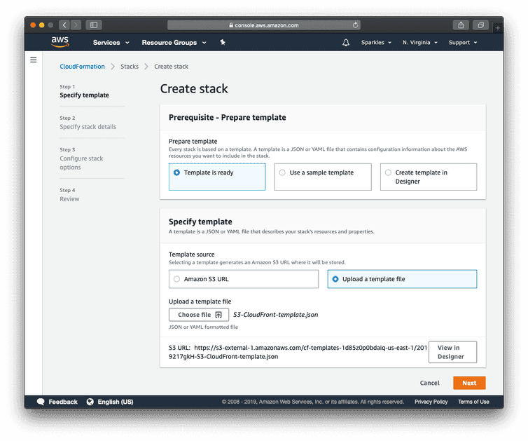 AWS Upload Template